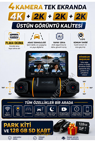 Angenehm 4 KAMERALI 4K Yapay Zekalı Plaka Okuma Full Donanımlı ve Full Paket ...