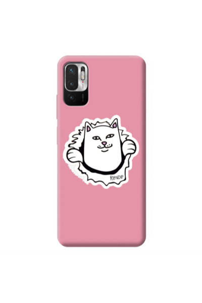 Other Xiaomi Redmi Note 10 Pro 5G White cat Pink Colored Silicone TPU Θήκη
