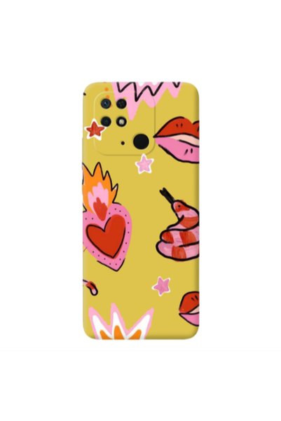 Other Xiaomi Redmi 10C Snake heart Yellow Colored Silicone TPU Θήκη