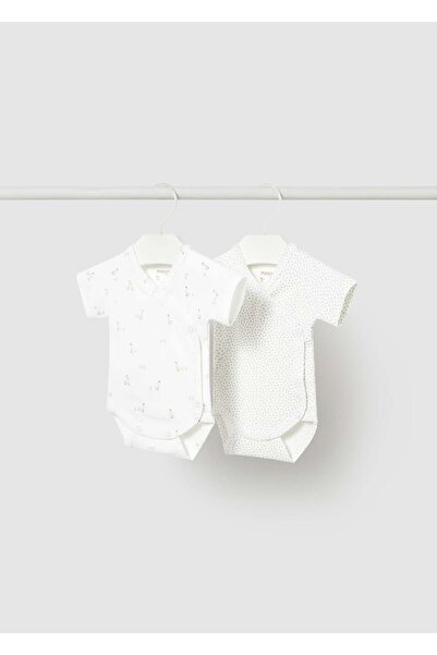 MAYORAL Newborn Baby Boy Double Bodysuit White