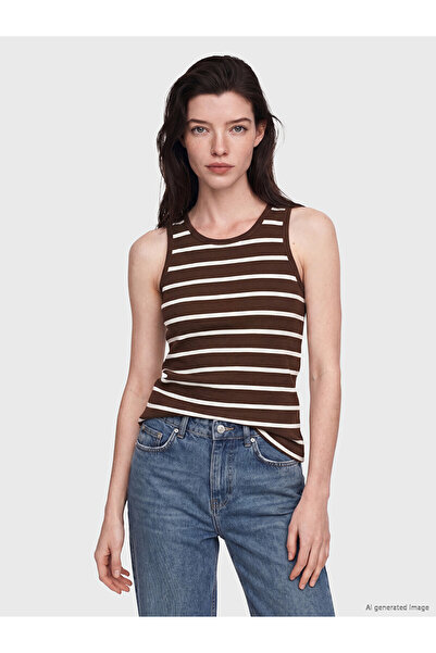 LC Waikiki Vizyon New Season Crew Neck Striped Women's Undershirt