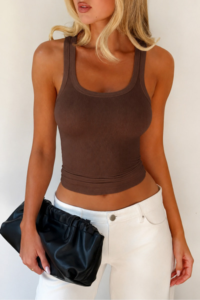 World Fashion Trends 100% Cotton Terry Flexible Crop Top Bluz