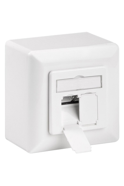 goobay επιτοίχια πρίζα CAT 6a 68572, 2x RJ45, 80x80mm, λευκή