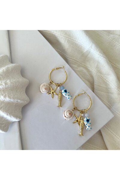 Alice İsstanbul Sea Charm Hoop Earrings