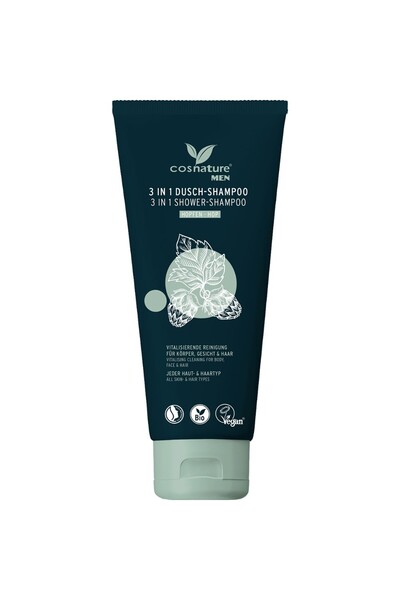 Cosnature Sampon si gel de dus 3 in 1 cu hamei bio pentru barbati