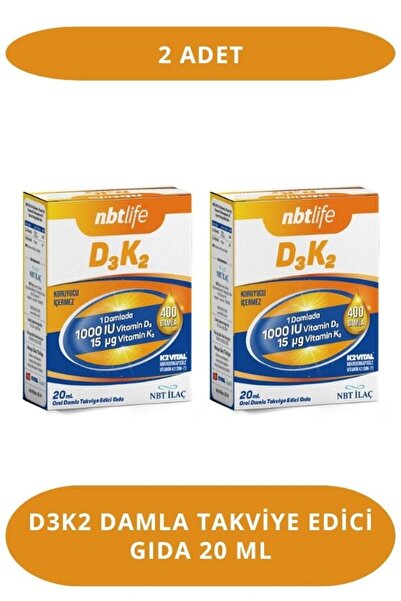 Nbt İlaç D3K2 Damla Takviye Edici Gıda 20 ml (2 Adet)