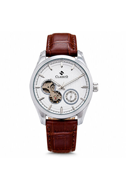 Clasico Elite Men's Open Heart Skeleton Leather Strap Watch – Premium Quartz ...