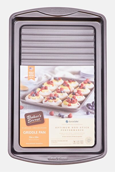 Baker's Secret Non-Stick Grill Pan, Charcoal