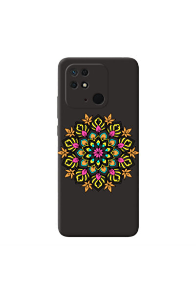 Other Xiaomi Redmi 10C Mandala D6 Black Colored Silicone TPU Θήκη