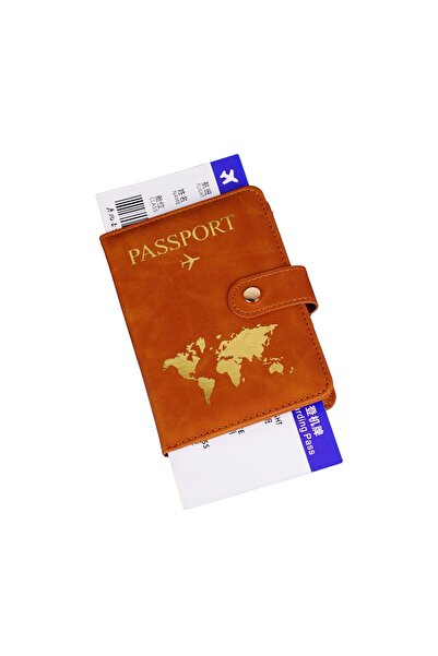 Beypa Ticaret Pasaport Kılıfı Desenli-Tokalı