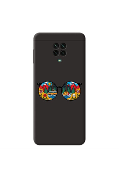 Other Xiaomi Redmi Note 9 Pro Round Glasses Black Colored Silicone TPU Θήκη