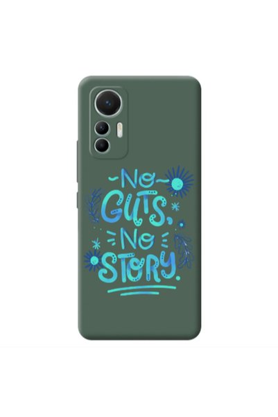 Other Xiaomi Mi 12 Lite No guts no story Dark Green Colored Silicone TPU Θήκη