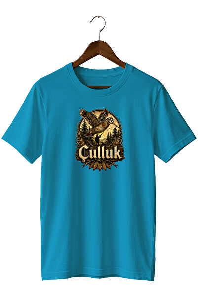 WİDİ Men's Vintage Hunter T-Shirt with Skull and Nature Illustration Print