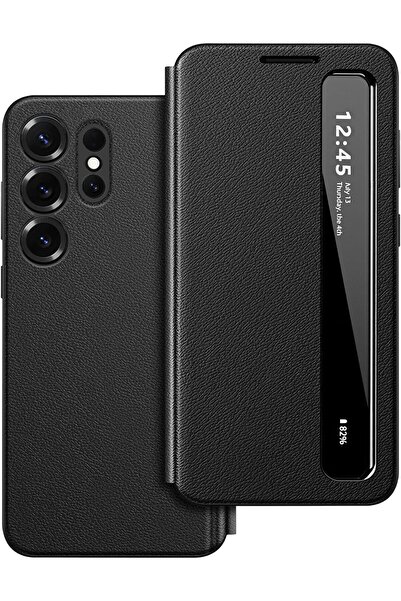 snapcart Samsung Galaxy S26 Ultra Smart Clear View Flip Cover Case Premium Le...