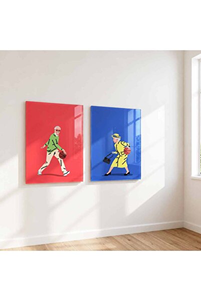 arslart Pop Art Yaşlı Basketbolcular CAM Görünümlü Pleksi Tablo Modern Duvar ...