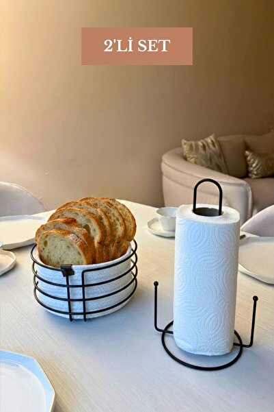 Edora Home Σετ 2 τεμαχίων Μαύρη όρθια χάρτινη θήκη για χαρτοπετσέτες, στρογγυ...