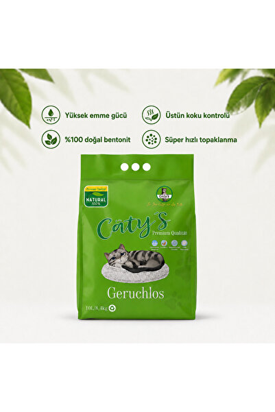 CatysTr Aktif Karbonlu Süper Hızlı Topaklanan Kedi Kumu Natural 10Lt