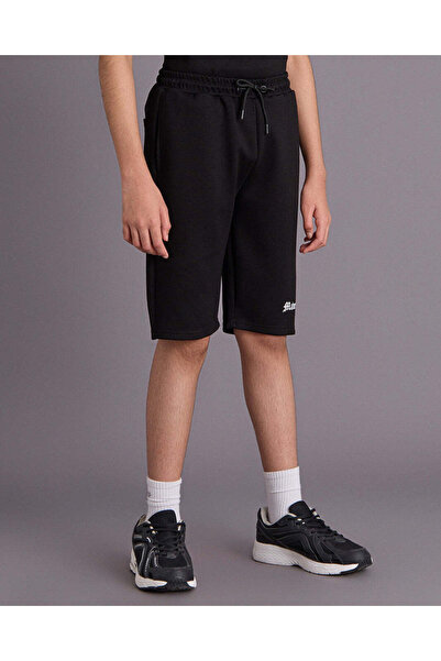 REDTAG Senior Boys Black Active Shorts