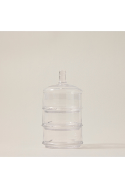Alberto transparent glass candy jar 3 layers with lid