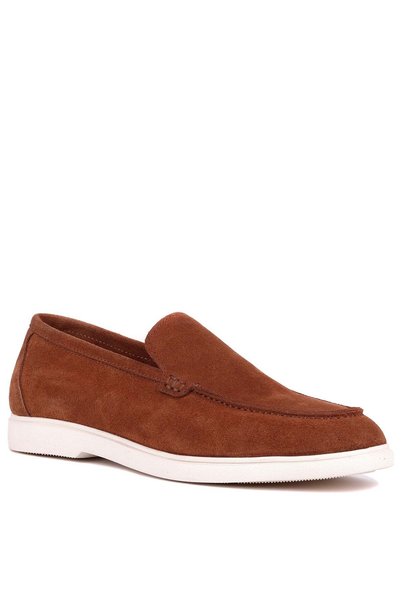 Shoetyle - Genuine Suede Leather Tan Color Men's Loafer - 115-K664