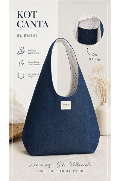 Genel Markalar Kot Omuz Çantası El Emeği Astarlı İç Cepli Günlük Tote Bag