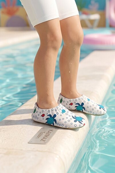REMSA Children's Non-Slip Sole Sea Turtle Patterned Sea and Pool Booties 11 W...