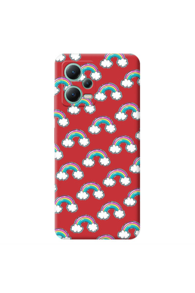 Other Xiaomi Redmi Note 12 Pro 5G Cute rainbows Red Colored Silicone TPU Θήκη