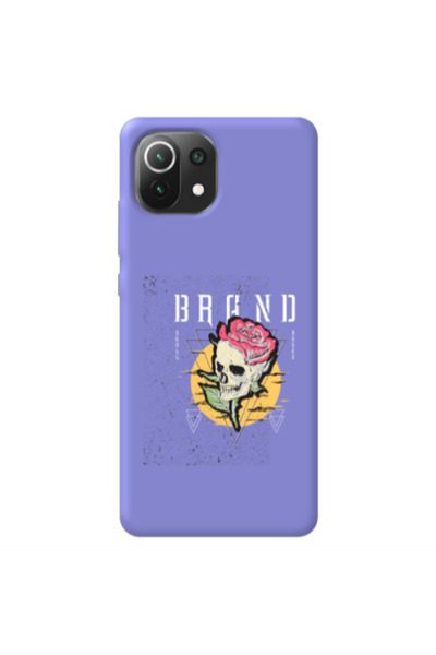 Other Xiaomi Mi 11 Lite Skull Roses Purple Colored Silicone TPU Θήκη