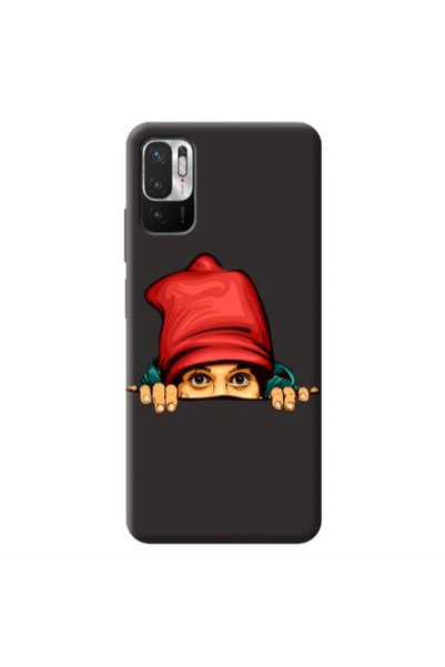 Other Xiaomi Redmi Note 10 Pro 5G Hidden Girl Black Colored Silicone TPU Θήκη