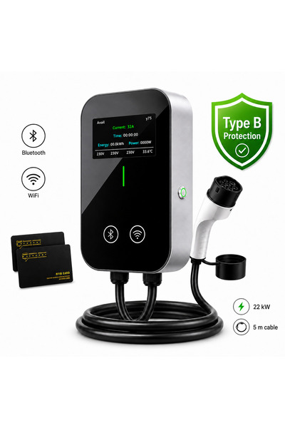 Companiero Statie De Incarcare Masini Electrice EV Smart Wallbox 22kW Type 2,...