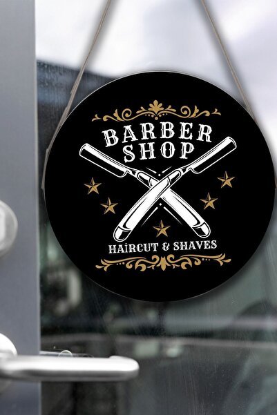 SHELİFE Barber Shop Glass Door Sign, Ornament for Barber Shop, Glass Door Bar...
