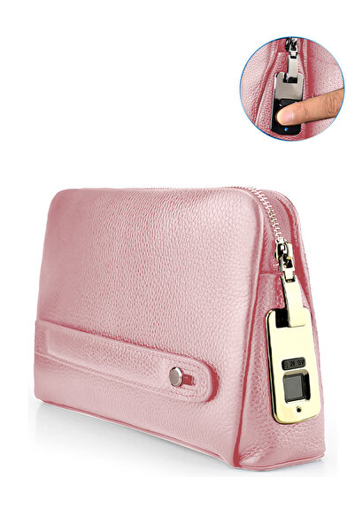 Wtech Leather Fingerprint Lock Bag for Men And Women Hand Bag Male Long Money...