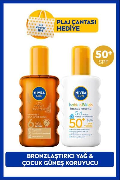 NIVEA SUN SPF50 Çocuklar İçin Hassas Güneş Koruyucu Sprey 200ml ve Bronzlaştı...
