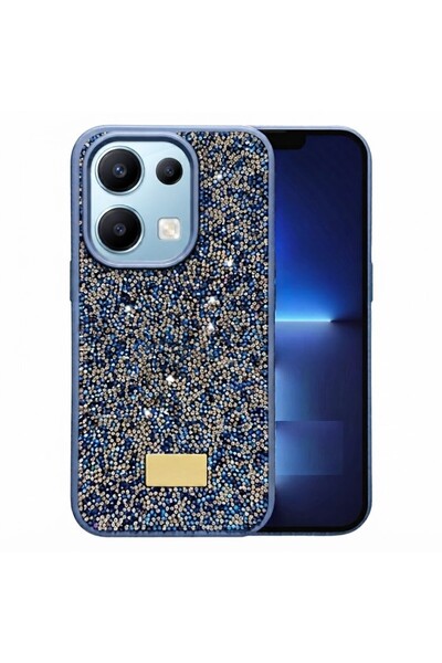 Pilanix Infinix Hot 50İ Case with Silicone Edges and Shiny Lux Diamond Cover