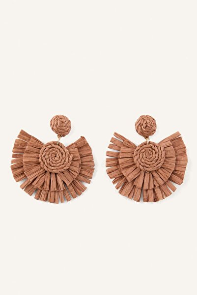 DeFacto Women's Fan Design Dangle White Earrings H6135Axns