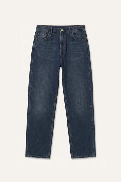 DeFacto Baggy Fit Navy Blue Trousers I3390Ax26Hs
