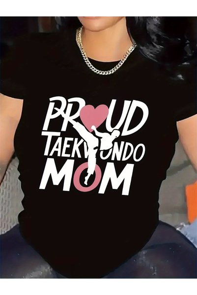 NOURAM Stylish And Comfy Short-Sleeve Tee for Proud Taekwondo Mothers