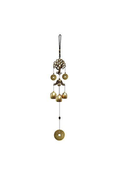 Choice Dark Khaki Outdoor Feng Shui Wind Chime with Lucky Tree & Coin Design ...