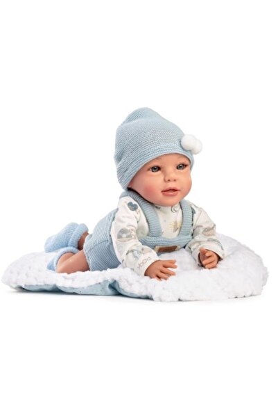 GUCA COLLECTION Papusa bebelus, Jairo, 38 cm, corp moale textil, cu salopeta ...