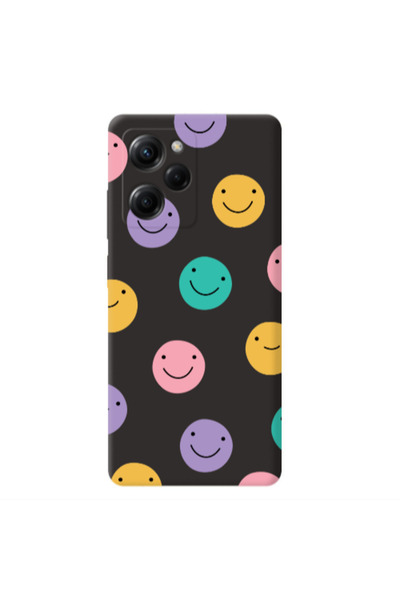 Other Xiaomi Poco X5 Pro Colorful smiles Black Colored Silicone TPU Θήκη