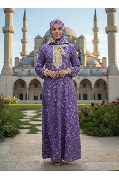 Habbaa One Piece Praying Dress Free Size With Embroidary on Front and Attache...