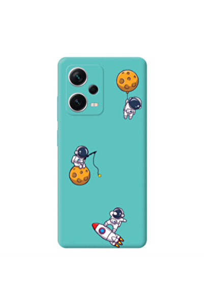 Other Xiaomi Poco X5 Cute astronauts Turquoise Colored Silicone TPU Θήκη