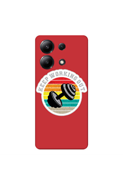 Other Xiaomi Redmi Note 13 4G Keep working out Red Colored Silicone TPU Θήκη