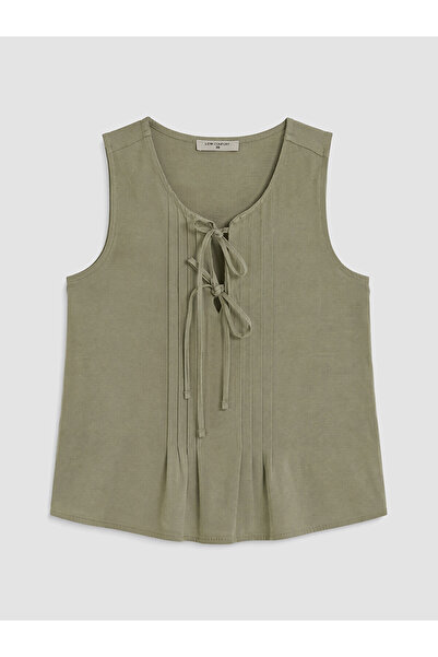 LC Waikiki Peak New Season Tie-Neck Pleated Blouse
