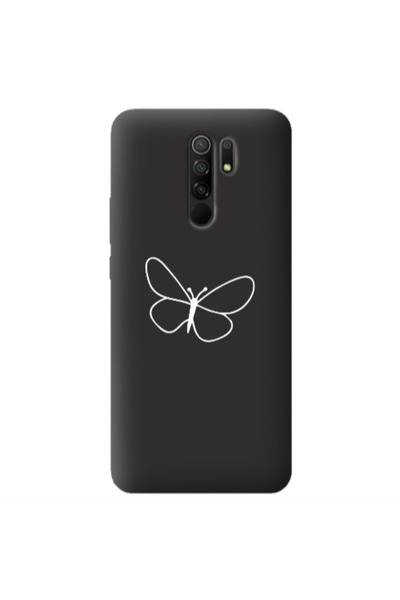 Other Xiaomi Redmi 9 butterfly Black Colored Silicone TPU Θήκη