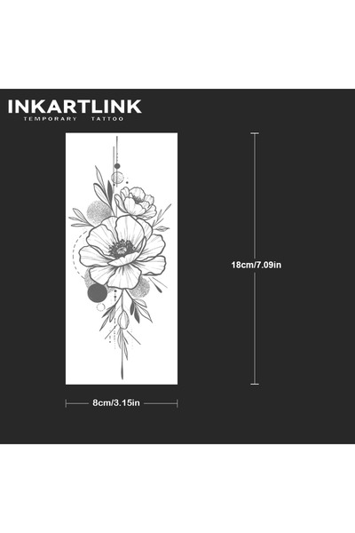 Choice ملصقات وشم مؤقتة مقاومة للماء بتصميم زهور وأشكال هندسية من INKARTLINK ...