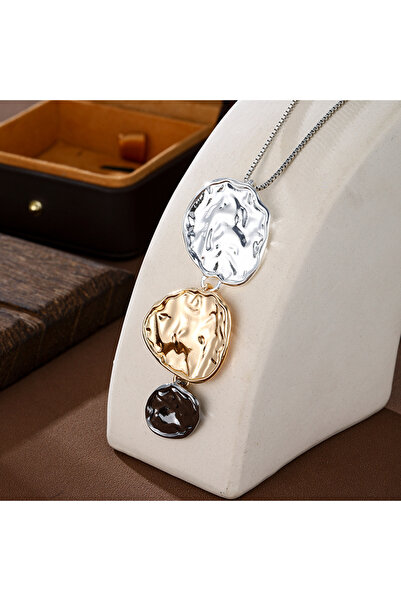 Choice YF5488-1 Long Round Necklace Geometric Big Pendant Elegant Chunky Snak...
