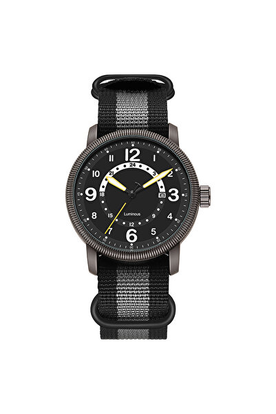 Choice Grey Black 2026 TPW Field Watch with Big Numbers Fabric Strap 24-Hour ...