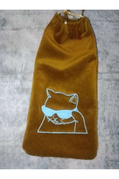 HANK Mustard Velvet Pouch 2 Compartments Drawstring Multi-Purpose Organizer 1...