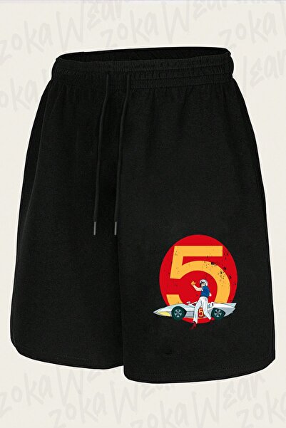 ZOKAWEAR Unisex Vintage Speed Racer Design Printed Shorts